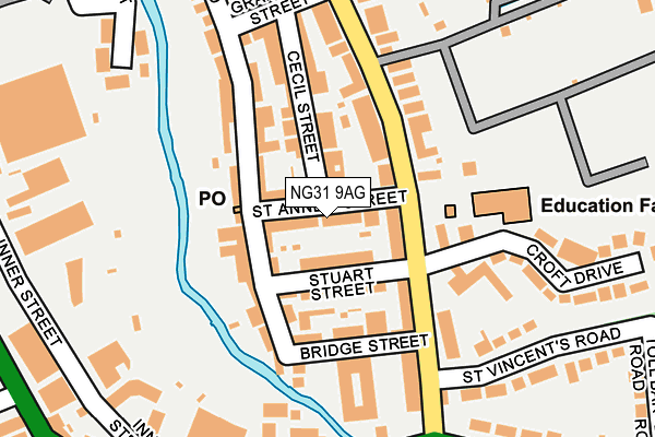 NG31 9AG map - OS OpenMap – Local (Ordnance Survey)