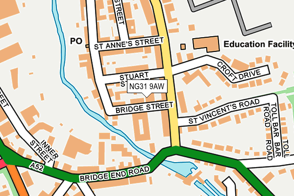NG31 9AW map - OS OpenMap – Local (Ordnance Survey)