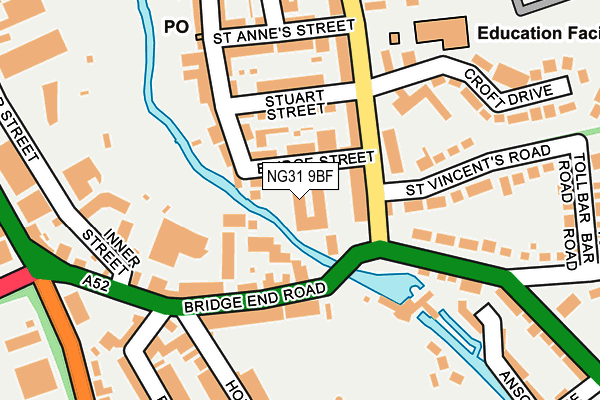 NG31 9BF map - OS OpenMap – Local (Ordnance Survey)