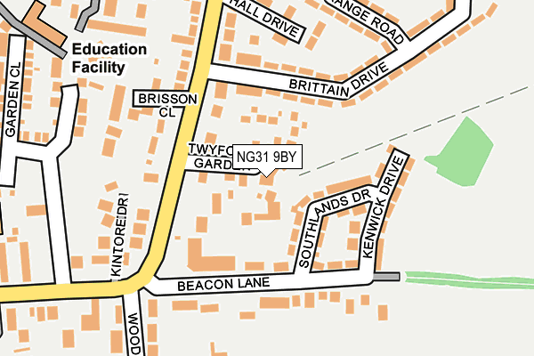 NG31 9BY map - OS OpenMap – Local (Ordnance Survey)