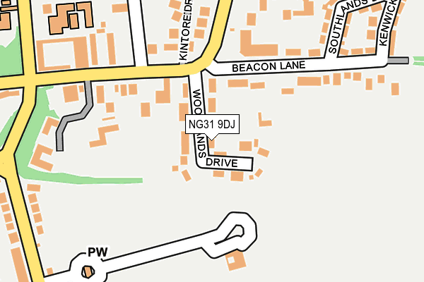 NG31 9DJ map - OS OpenMap – Local (Ordnance Survey)