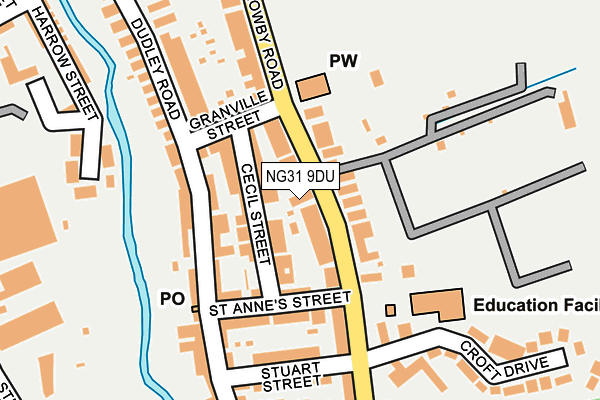 NG31 9DU map - OS OpenMap – Local (Ordnance Survey)