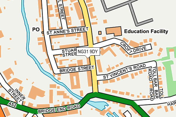 NG31 9DY map - OS OpenMap – Local (Ordnance Survey)