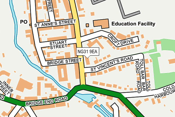 NG31 9EA map - OS OpenMap – Local (Ordnance Survey)