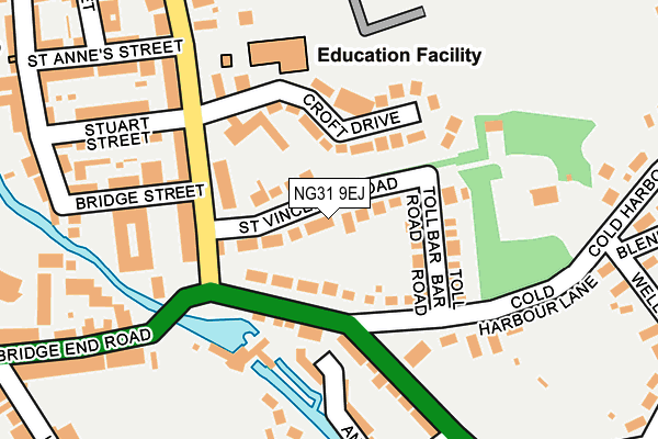 NG31 9EJ map - OS OpenMap – Local (Ordnance Survey)