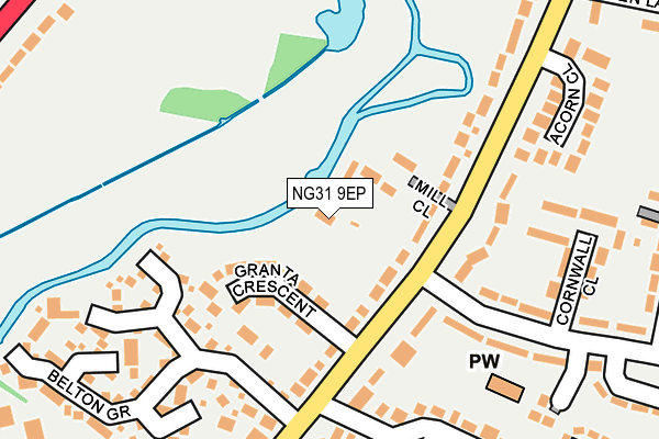 NG31 9EP map - OS OpenMap – Local (Ordnance Survey)