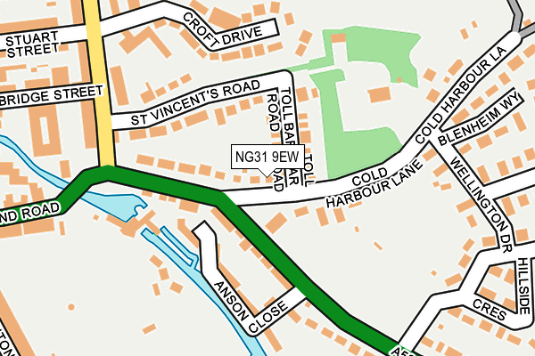 NG31 9EW map - OS OpenMap – Local (Ordnance Survey)