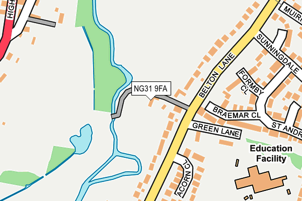 NG31 9FA map - OS OpenMap – Local (Ordnance Survey)