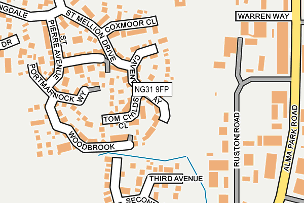 NG31 9FP map - OS OpenMap – Local (Ordnance Survey)