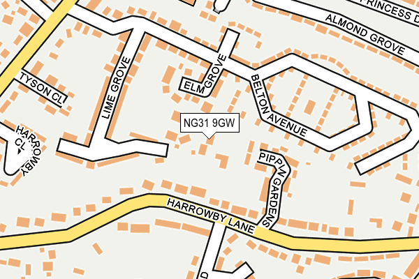 NG31 9GW map - OS OpenMap – Local (Ordnance Survey)