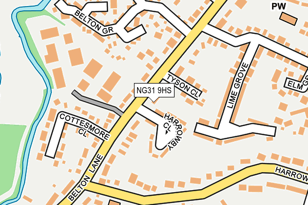 NG31 9HS map - OS OpenMap – Local (Ordnance Survey)