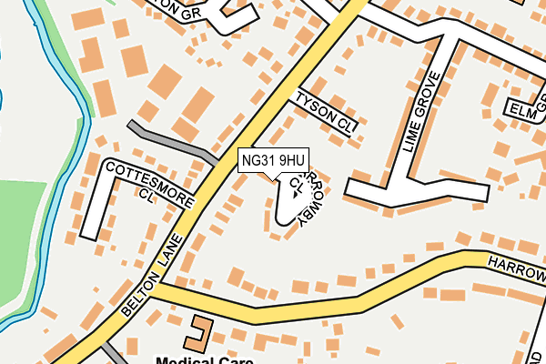 NG31 9HU map - OS OpenMap – Local (Ordnance Survey)