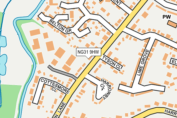 NG31 9HW map - OS OpenMap – Local (Ordnance Survey)