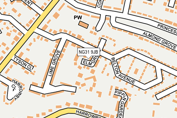 NG31 9JB map - OS OpenMap – Local (Ordnance Survey)