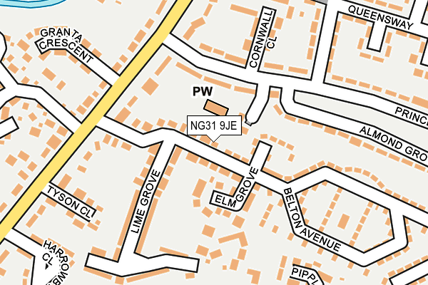 NG31 9JE map - OS OpenMap – Local (Ordnance Survey)