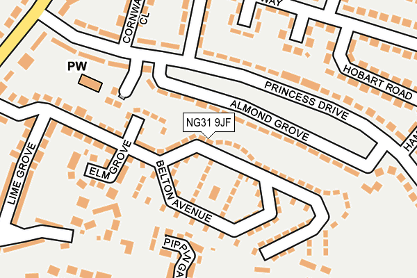 NG31 9JF map - OS OpenMap – Local (Ordnance Survey)