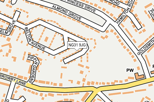 NG31 9JG map - OS OpenMap – Local (Ordnance Survey)