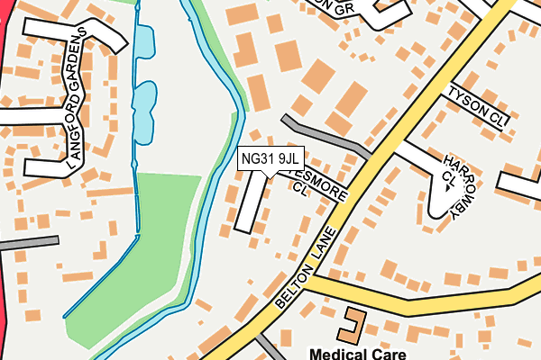 NG31 9JL map - OS OpenMap – Local (Ordnance Survey)