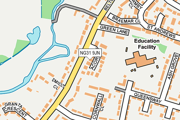 NG31 9JN map - OS OpenMap – Local (Ordnance Survey)