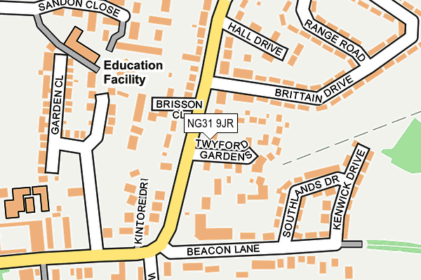 NG31 9JR map - OS OpenMap – Local (Ordnance Survey)