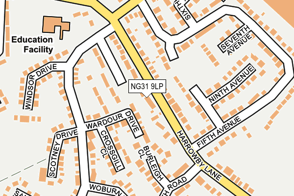 NG31 9LP map - OS OpenMap – Local (Ordnance Survey)