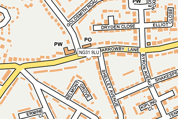 NG31 9LU map - OS OpenMap – Local (Ordnance Survey)