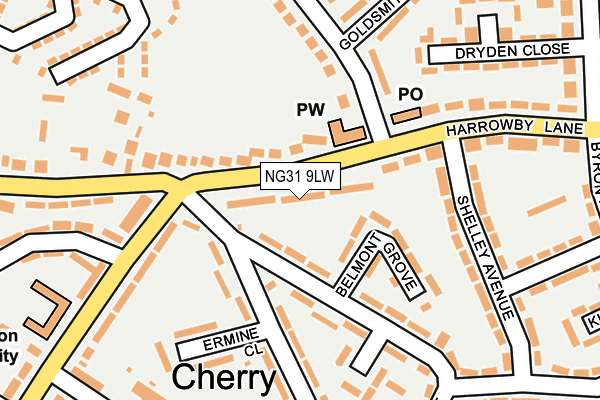 NG31 9LW map - OS OpenMap – Local (Ordnance Survey)