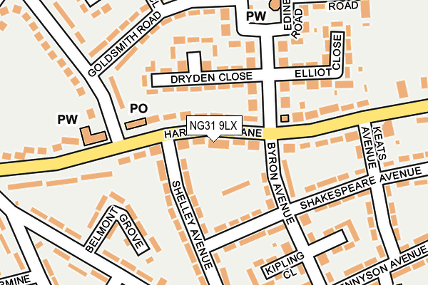 NG31 9LX map - OS OpenMap – Local (Ordnance Survey)