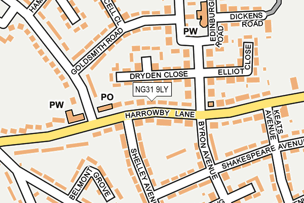 NG31 9LY map - OS OpenMap – Local (Ordnance Survey)