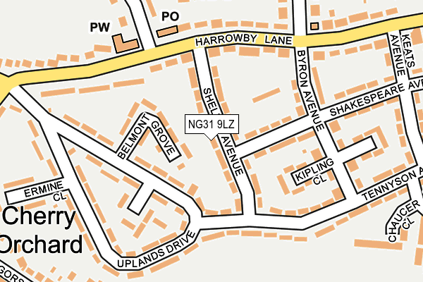 NG31 9LZ map - OS OpenMap – Local (Ordnance Survey)