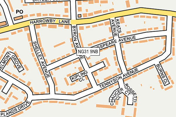 NG31 9NB map - OS OpenMap – Local (Ordnance Survey)