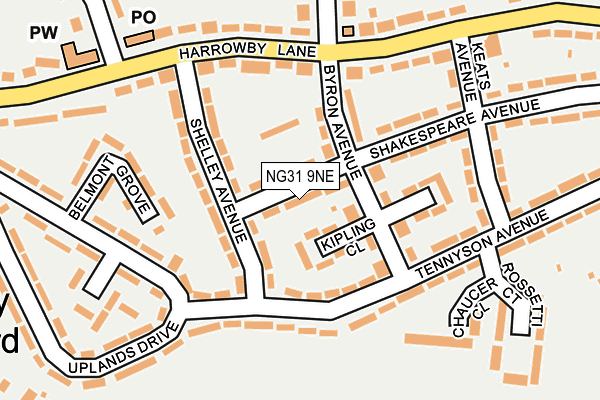 NG31 9NE map - OS OpenMap – Local (Ordnance Survey)