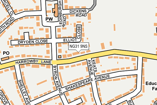 NG31 9NS map - OS OpenMap – Local (Ordnance Survey)