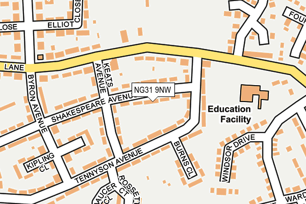 NG31 9NW map - OS OpenMap – Local (Ordnance Survey)