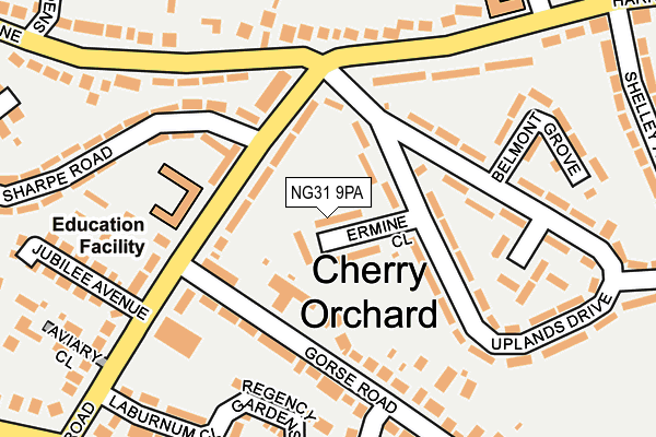 NG31 9PA map - OS OpenMap – Local (Ordnance Survey)