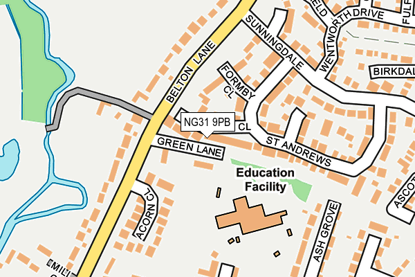 NG31 9PB map - OS OpenMap – Local (Ordnance Survey)