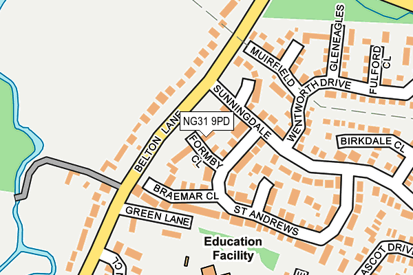 NG31 9PD map - OS OpenMap – Local (Ordnance Survey)