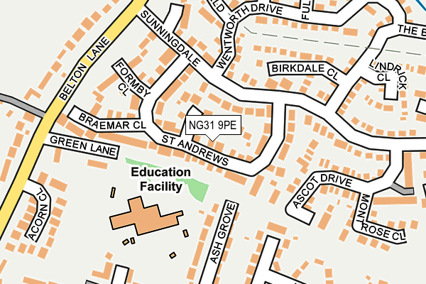 NG31 9PE map - OS OpenMap – Local (Ordnance Survey)