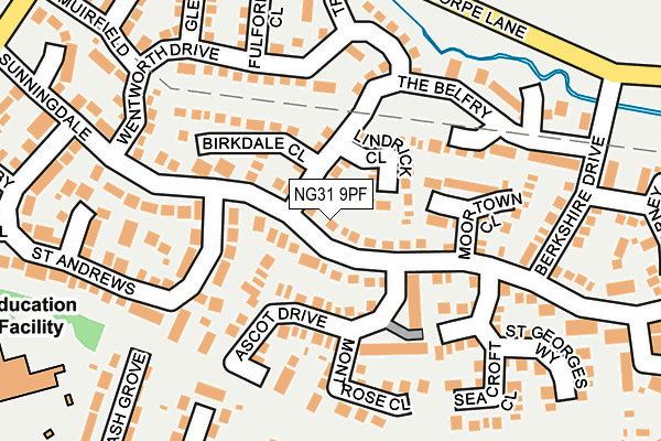 NG31 9PF map - OS OpenMap – Local (Ordnance Survey)