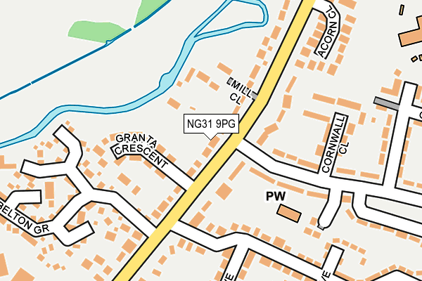 NG31 9PG map - OS OpenMap – Local (Ordnance Survey)