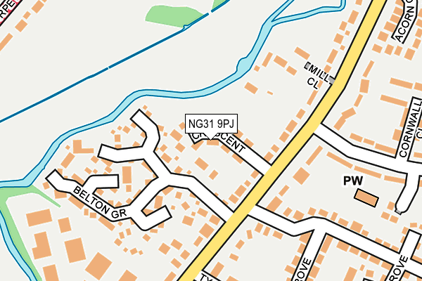 NG31 9PJ map - OS OpenMap – Local (Ordnance Survey)