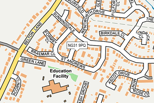 NG31 9PQ map - OS OpenMap – Local (Ordnance Survey)