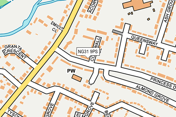 NG31 9PS map - OS OpenMap – Local (Ordnance Survey)