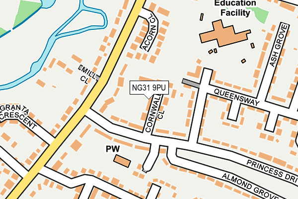 NG31 9PU map - OS OpenMap – Local (Ordnance Survey)