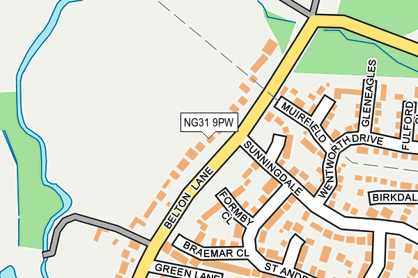NG31 9PW map - OS OpenMap – Local (Ordnance Survey)
