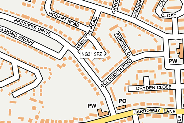 NG31 9PZ map - OS OpenMap – Local (Ordnance Survey)