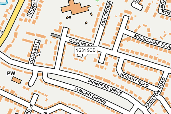 NG31 9QD map - OS OpenMap – Local (Ordnance Survey)