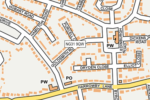 NG31 9QW map - OS OpenMap – Local (Ordnance Survey)