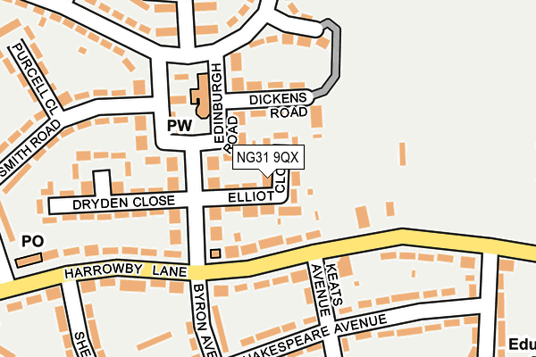 NG31 9QX map - OS OpenMap – Local (Ordnance Survey)