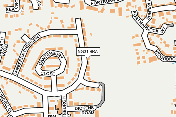 NG31 9RA map - OS OpenMap – Local (Ordnance Survey)
